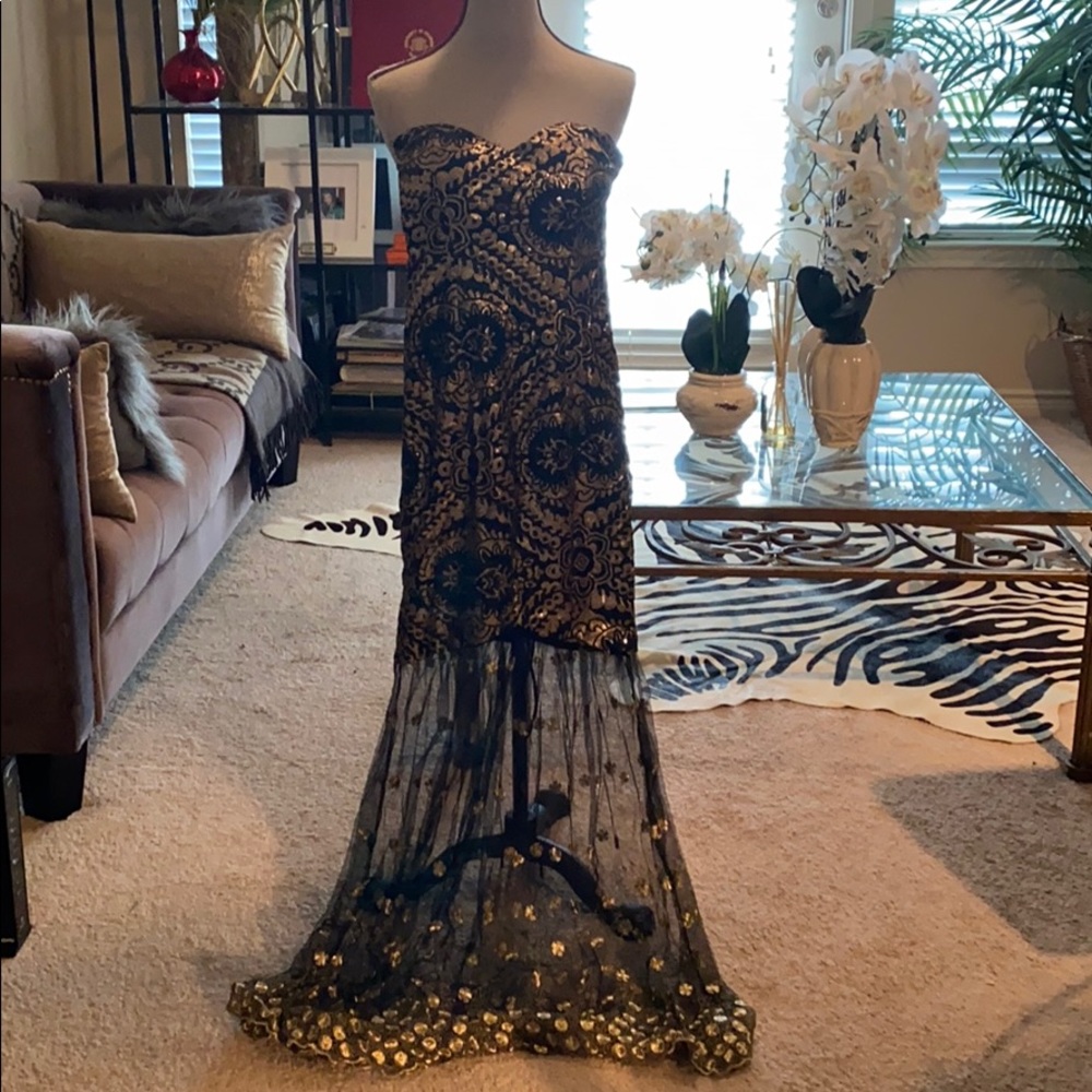 Sequin Black & Gold Dress #151